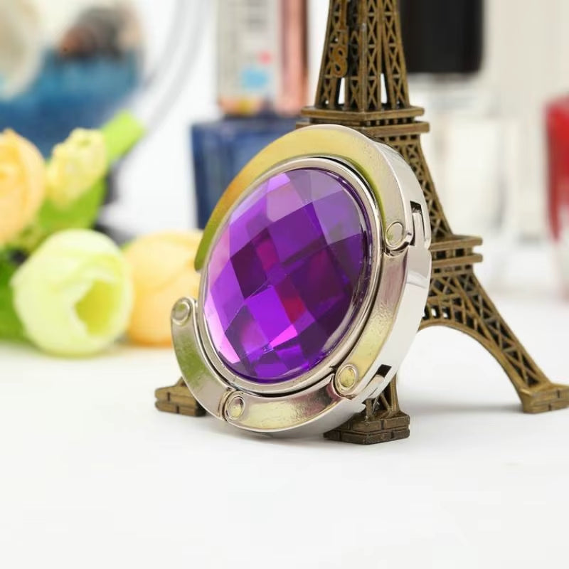 Handbag Foldable Bag Hook Purse Table Hanger Holder Alloy Fashion Crystal Rhinestone